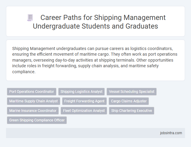 Career Paths for Shipping Management Undergraduate Students and Graduates