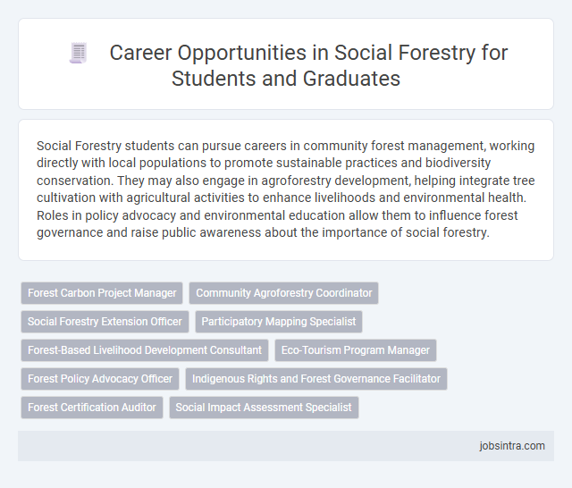 Career Opportunities in Social Forestry for Students and Graduates