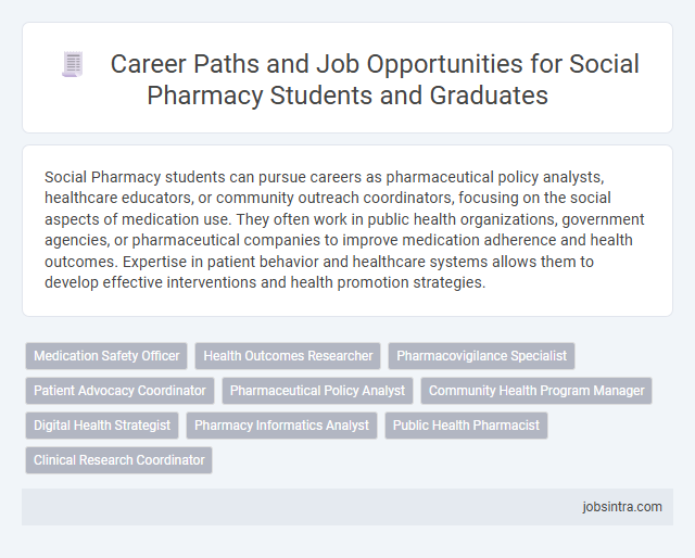 Career Paths and Job Opportunities for Social Pharmacy Students and Graduates