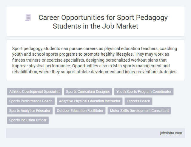 Career Opportunities for Sport Pedagogy Students in the Job Market