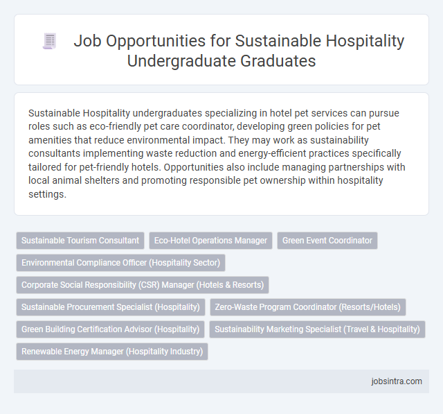 Job Opportunities for Sustainable Hospitality Undergraduate Graduates