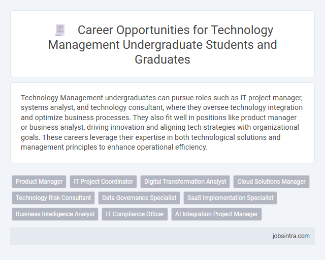 Career Opportunities for Technology Management Undergraduate Students and Graduates