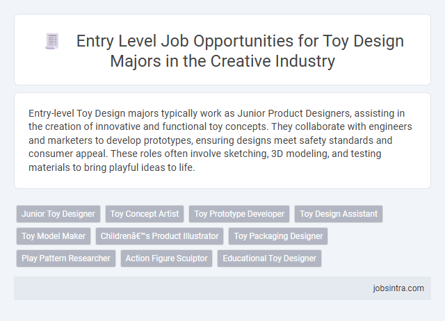 Entry Level Job Opportunities for Toy Design Majors in the Creative Industry
