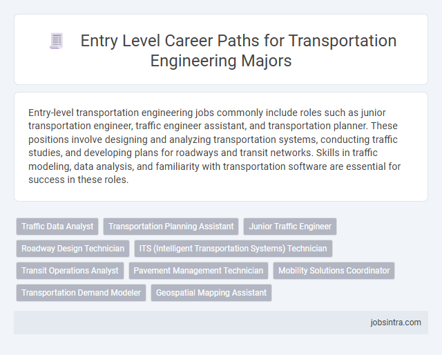 Entry Level Career Paths for Transportation Engineering Majors
