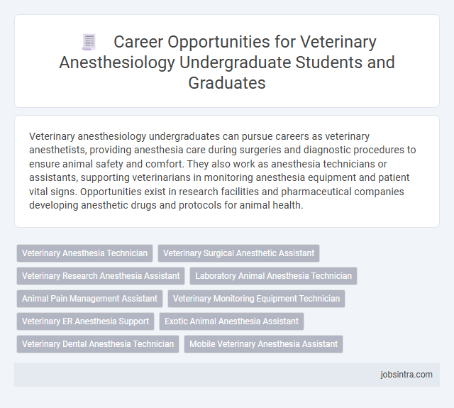 Career Opportunities for Veterinary Anesthesiology Undergraduate Students and Graduates