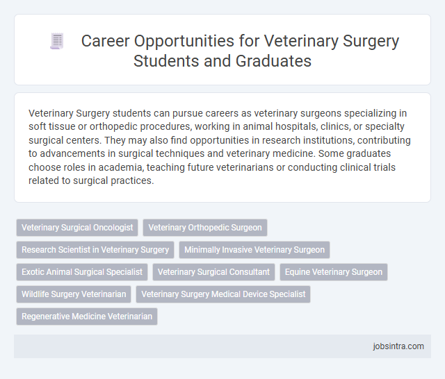 Career Opportunities for Veterinary Surgery Students and Graduates