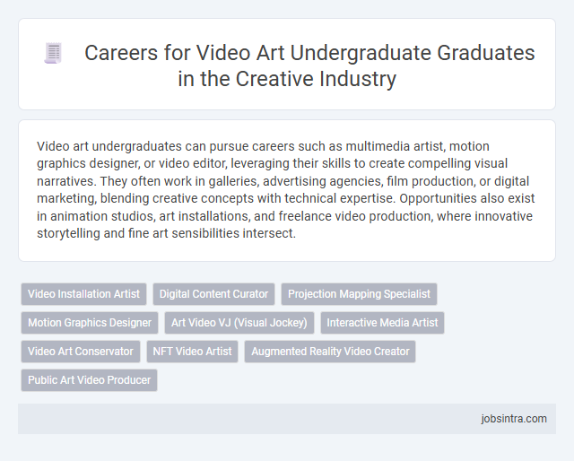 Careers for Video Art Undergraduate Graduates in the Creative Industry