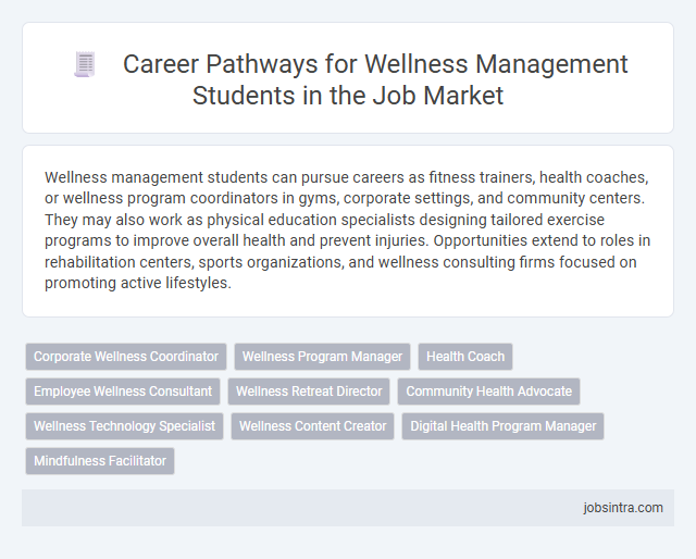 Career Pathways for Wellness Management Students in the Job Market