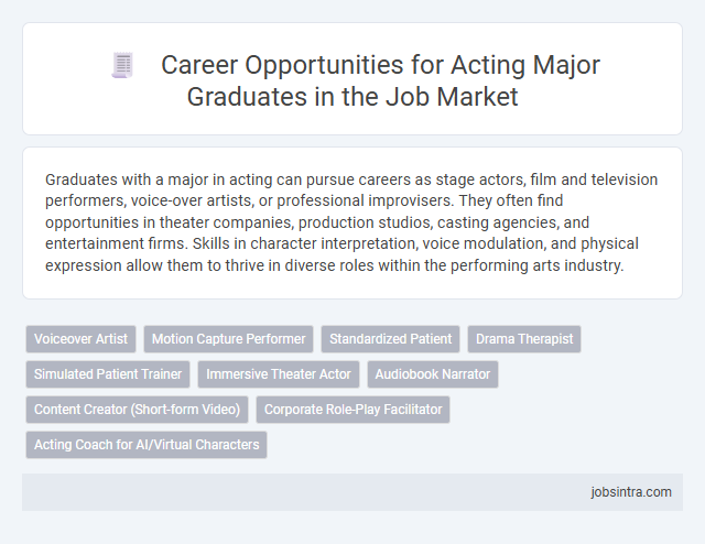 Career Opportunities for Acting Major Graduates in the Job Market