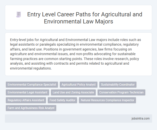 Entry Level Career Paths for Agricultural and Environmental Law Majors