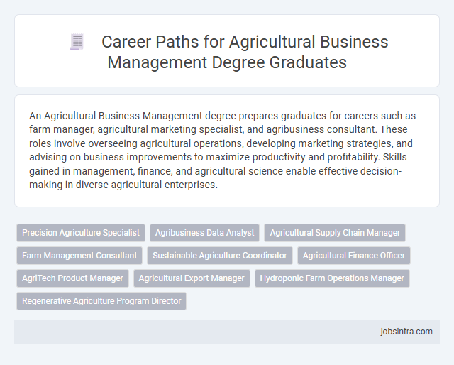 Career Paths for Agricultural Business Management Degree Graduates
