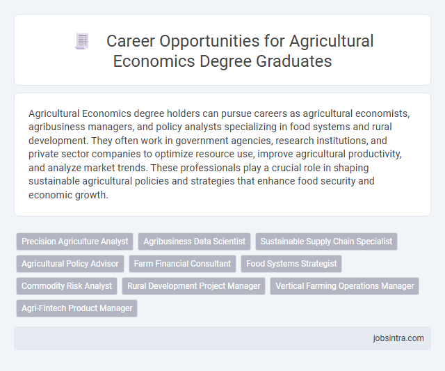 Career Opportunities for Agricultural Economics Degree Graduates
