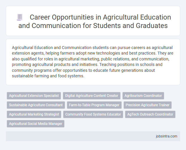Career Opportunities in Agricultural Education and Communication for Students and Graduates