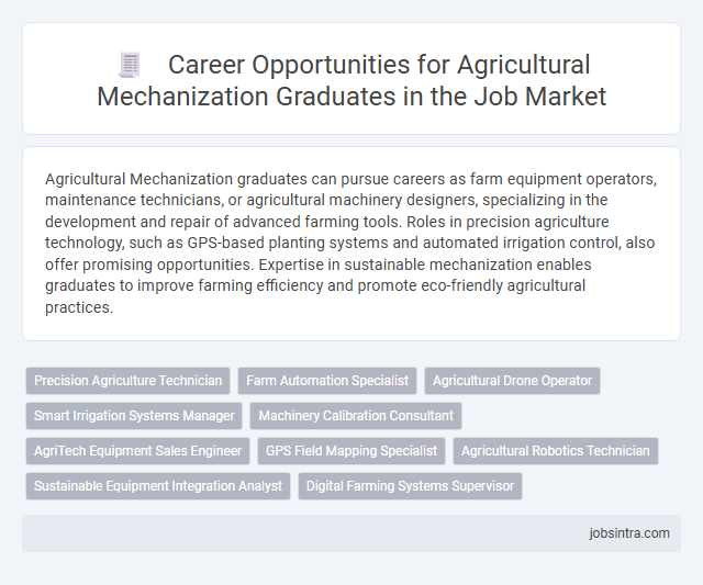 Career Opportunities for Agricultural Mechanization Graduates in the Job Market