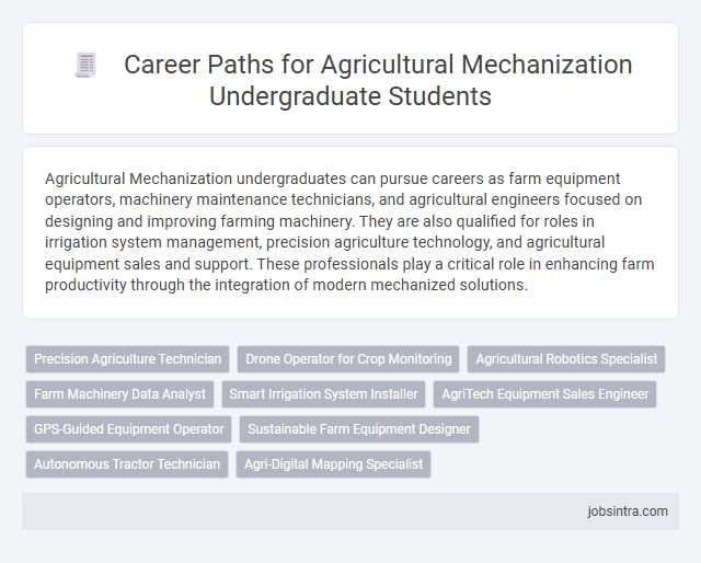 Career Paths for Agricultural Mechanization Undergraduate Students