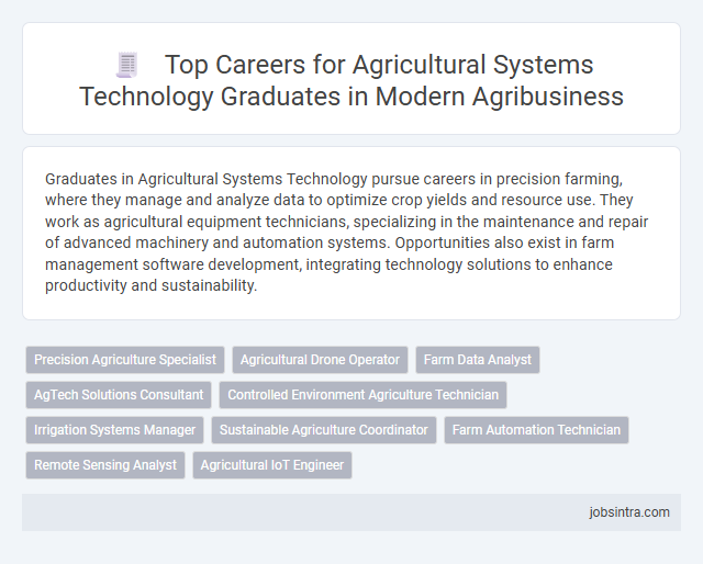 Top Careers for Agricultural Systems Technology Graduates in Modern Agribusiness