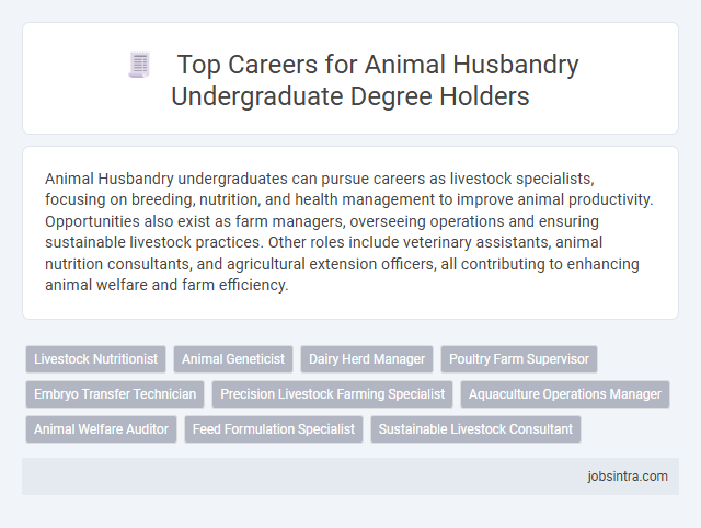 Top Careers for Animal Husbandry Undergraduate Degree Holders