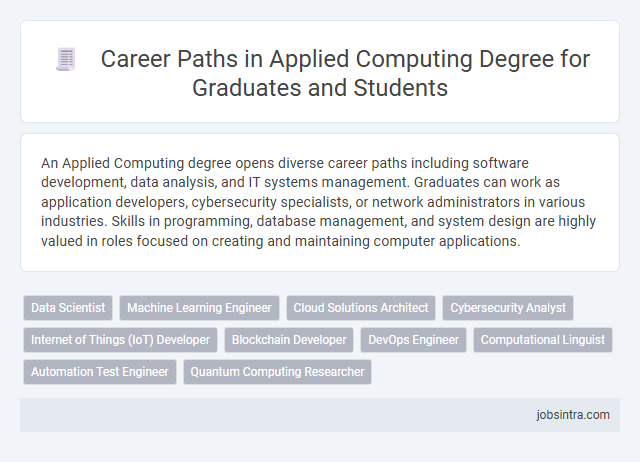 Career Paths in Applied Computing Degree for Graduates and Students