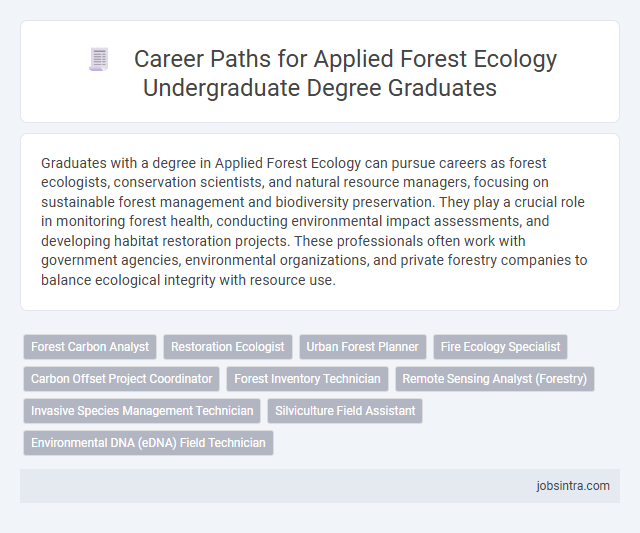 Career Paths for Applied Forest Ecology Undergraduate Degree Graduates