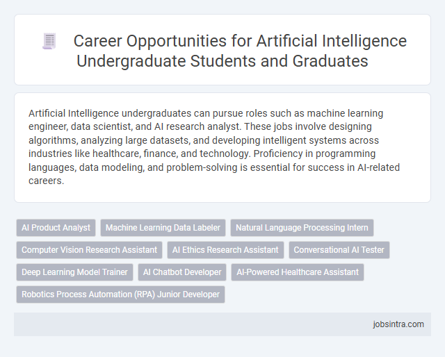 Career Opportunities for Artificial Intelligence Undergraduate Students and Graduates