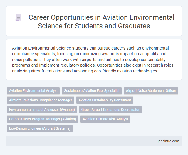 Career Opportunities in Aviation Environmental Science for Students and Graduates