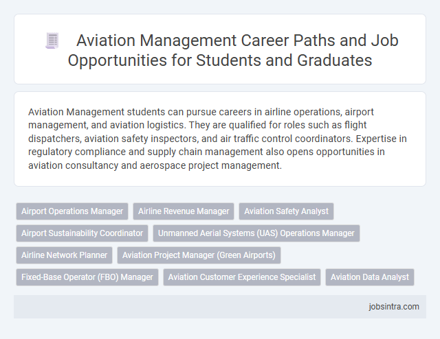 Aviation Management Career Paths and Job Opportunities for Students and Graduates