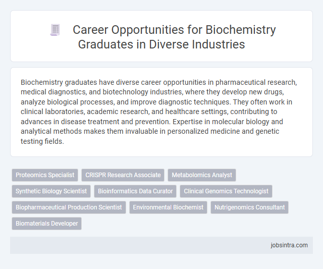 Career Opportunities for Biochemistry Graduates in Diverse Industries