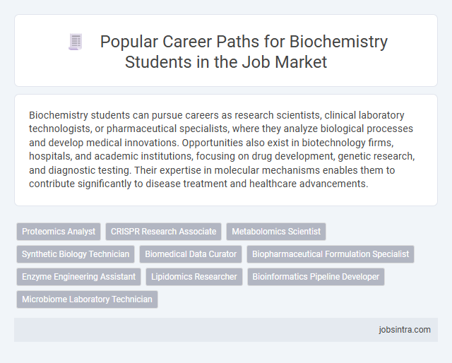 Popular Career Paths for Biochemistry Students in the Job Market