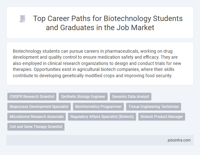 Top Career Paths for Biotechnology Students and Graduates in the Job Market