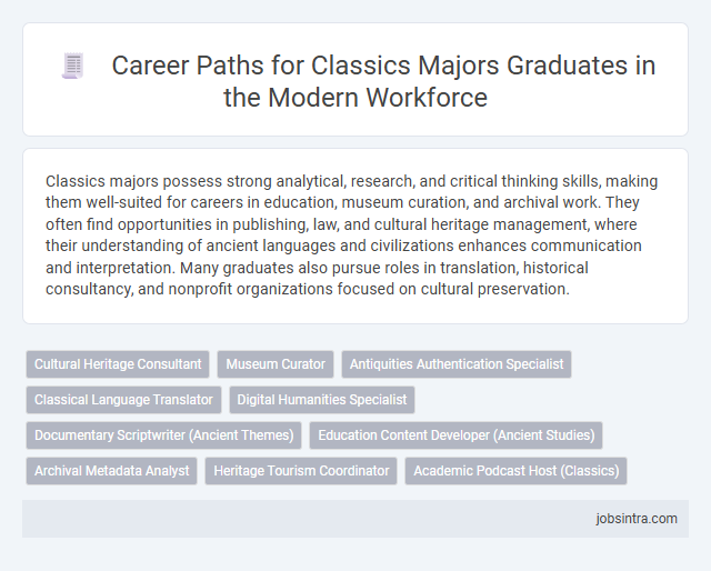 Career Paths for Classics Majors Graduates in the Modern Workforce