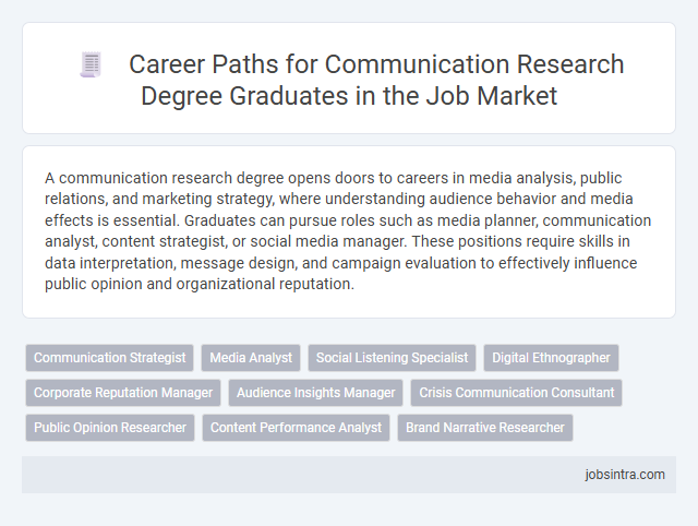 Career Paths for Communication Research Degree Graduates in the Job Market