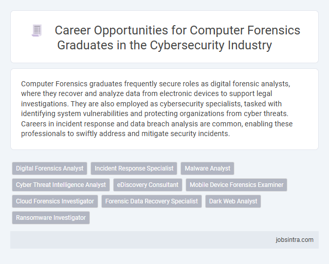 Career Opportunities for Computer Forensics Graduates in the Cybersecurity Industry