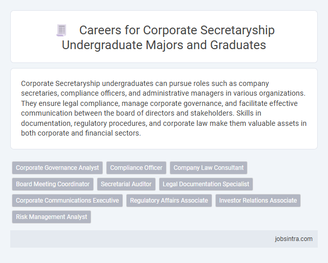 Careers for Corporate Secretaryship Undergraduate Majors and Graduates