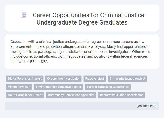 Career Opportunities for Criminal Justice Undergraduate Degree Graduates