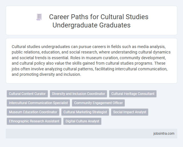 Career Paths for Cultural Studies Undergraduate Graduates