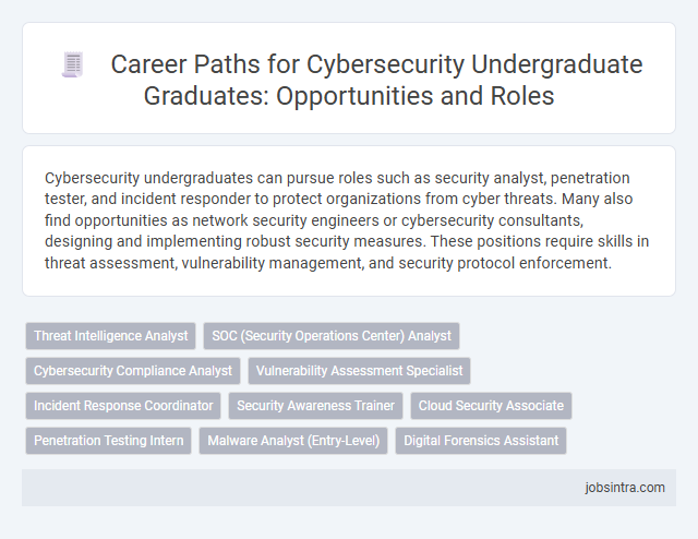 Career Paths for Cybersecurity Undergraduate Graduates: Opportunities and Roles