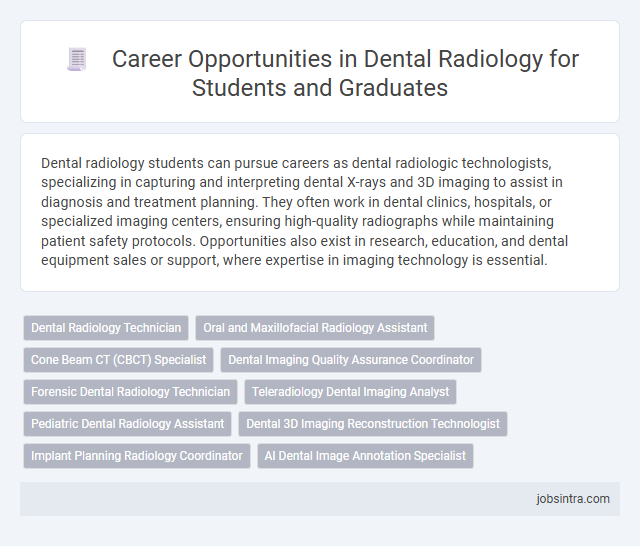 Career Opportunities in Dental Radiology for Students and Graduates