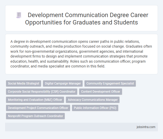 Development Communication Degree Career Opportunities for Graduates and Students