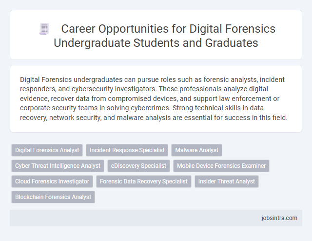Career Opportunities for Digital Forensics Undergraduate Students and Graduates
