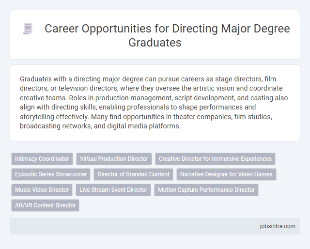 Career Opportunities for Directing Major Degree Graduates