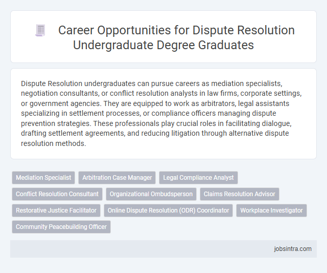Career Opportunities for Dispute Resolution Undergraduate Degree Graduates