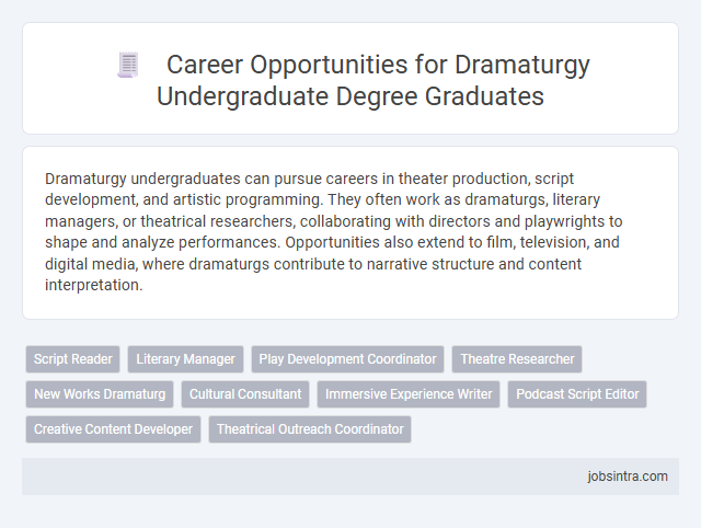 Career Opportunities for Dramaturgy Undergraduate Degree Graduates