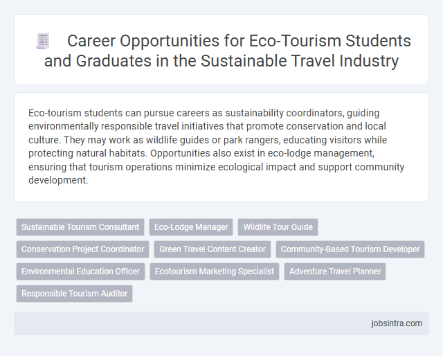 Career Opportunities for Eco-Tourism Students and Graduates in the Sustainable Travel Industry