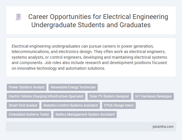 Career Opportunities for Electrical Engineering Undergraduate Students and Graduates