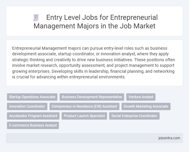 Entry Level Jobs for Entrepreneurial Management Majors in the Job Market