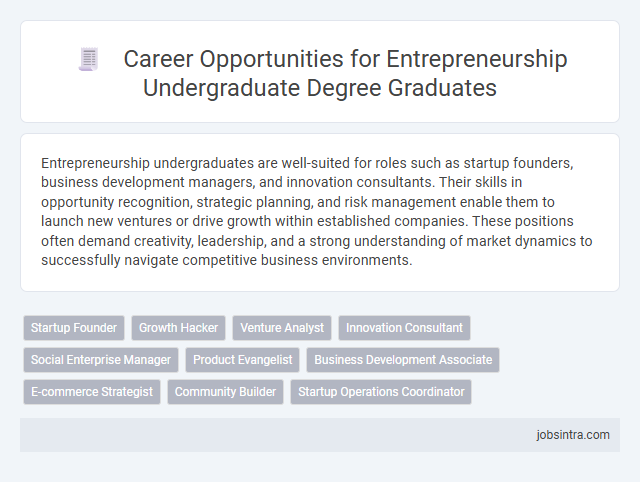 Career Opportunities for Entrepreneurship Undergraduate Degree Graduates