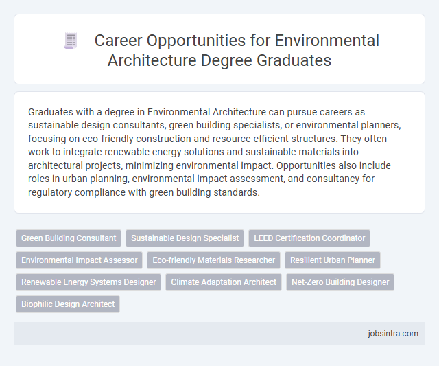 Career Opportunities for Environmental Architecture Degree Graduates