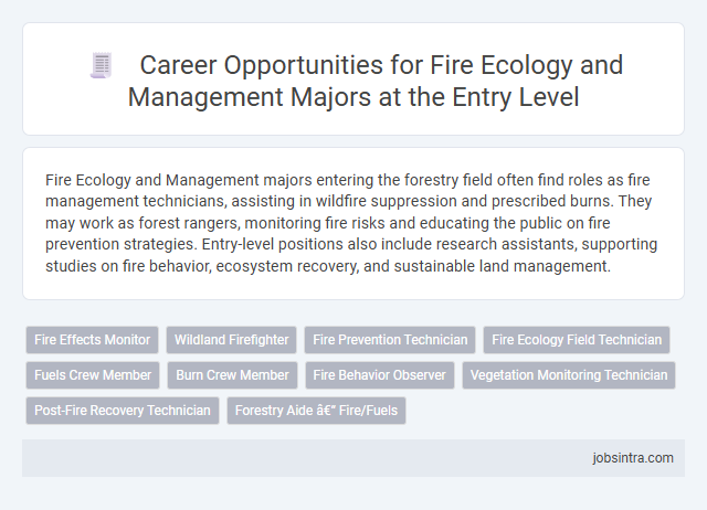 Career Opportunities for Fire Ecology and Management Majors at the Entry Level