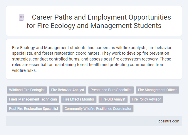 Career Paths and Employment Opportunities for Fire Ecology and Management Students