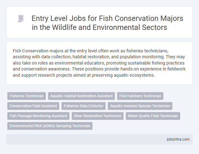 Entry Level Jobs for Fish Conservation Majors in the Wildlife and Environmental Sectors